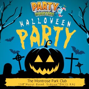 Blue Illustrative Spooky Halloween Party Event Flyer 1200 × 1200mm